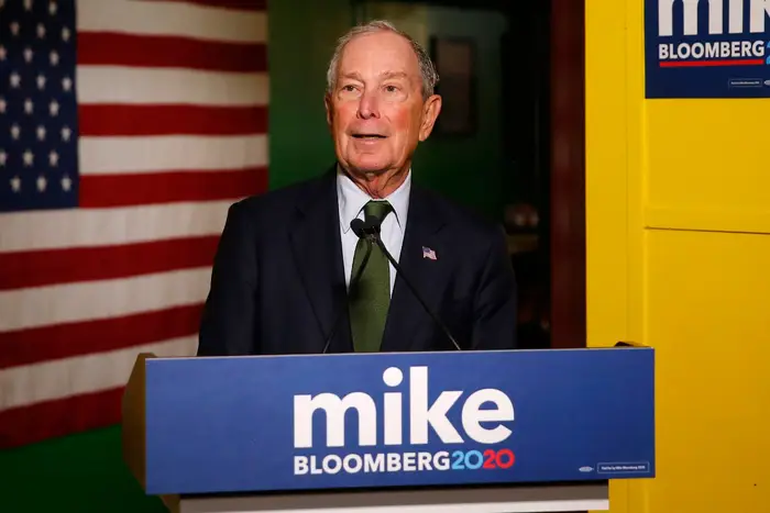 Michael Bloomberg speaks to the media, in Phoenix on November 26.
